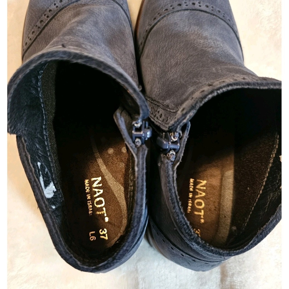 Naot Women's Nefasi Ankle Boots Navy Velvet Nubuck Size 37 USA 6-6.5 - Picture 6 of 10